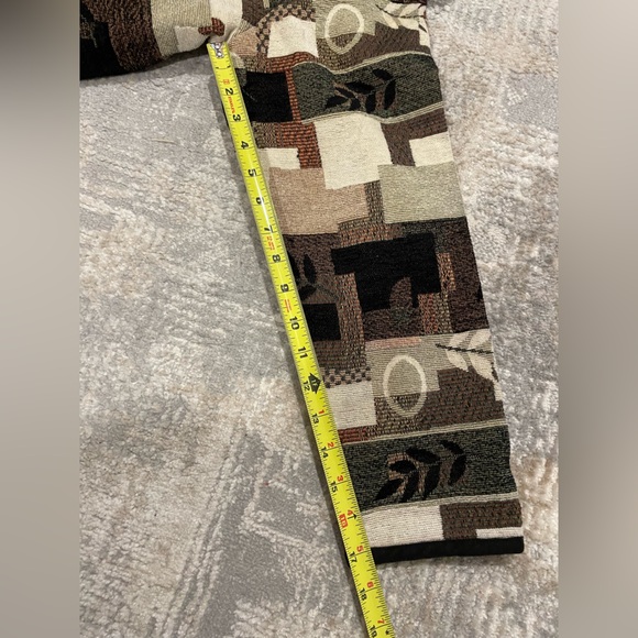 Vintage Studio Works Patchwork Tapestry Jacket Full Zip Fall Brown Leaf Sz Large - Picture 10 of 11